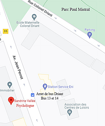 localisation de la psychologue Sandrine Vallée à Grenoble
